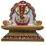 Makrana Marble Lord Ganesha with Singhasan
